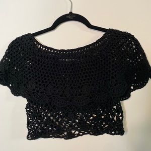 Knit Black Crop Top